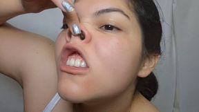 Piggy Squishes Her Wet Nose Sneeze