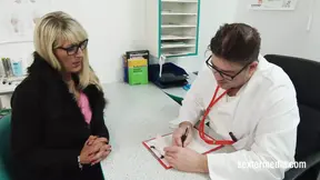 German doctor's patient gets a wet pussy BJ and gyno exam