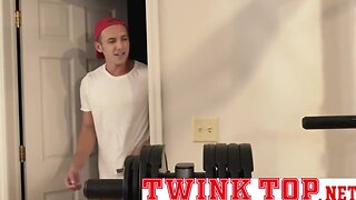 Hot home-gym gay porn big prick boy pounding retro mustache