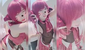 Exclusive Preview: VTuber Houshou Marin's Playful Series - Standing Doggy Style Tease!