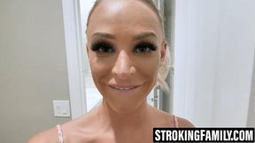 Teen gets pounded by big dick in taboo threesome with milf