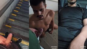 lavando banheiro publico de mijo