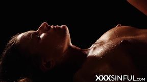 Sensual babe BBC fucked in romantic darkness