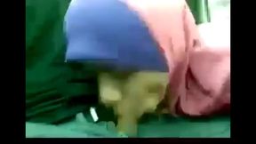 Malay hijab girl suck in car