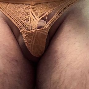 Masturbating in teenage daughters lace thong