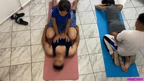 My husband and I do a couples massage but I ride the client and my husband to be the one who doesn'_t see but he likes it