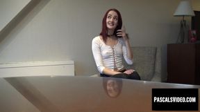 Redhead Andi Dye gets big cock deep in her throat and pussy