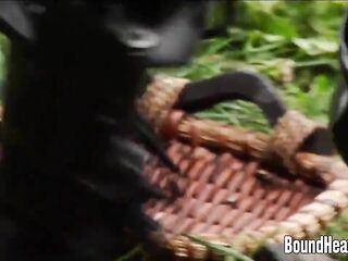 Lesbian Huntress Caught Young Brunette In The Woods