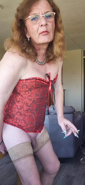 Enjoying a cigarette while riding my dildo