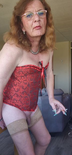 Enjoying a cigarette while riding my dildo