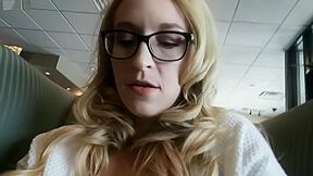 Lustful Blonde Publicly Brings Her Pussy To Orgasm In A Diner Toilet