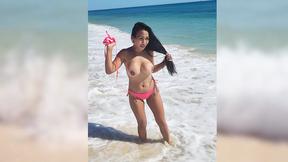 masturbation after outdoor posing & big tits teen pleased herself