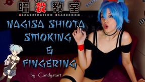 Cosplaying girl Nagisa Smoking and fingering