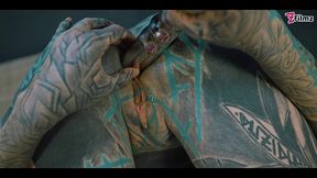 tattooed teen ass to mouth overload with metal toy - prolapse, gape, anal, atm - split tounge, goth, punk, alt porn - zf015