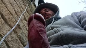 Hot Dilf Big Mushroom Head Cock Close up Outdoor Wanking and Cumming - Rockard Daddy