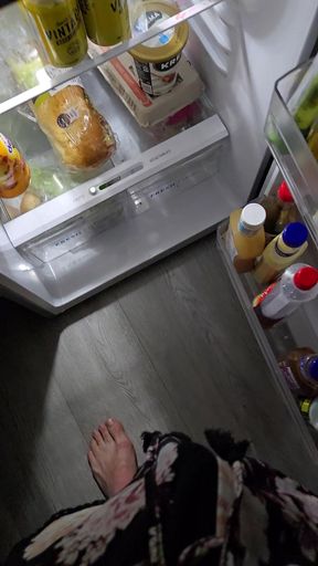 Checking the fridge