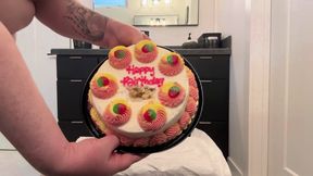 Fat Girl Sits on Cake
