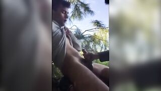 Hand Job in the park with lads