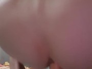 Alleine zu Hause, großen Dildo im Arsch, Pegging, erstes mal Anal part2