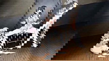 Anime woman loses off panty for rough bang