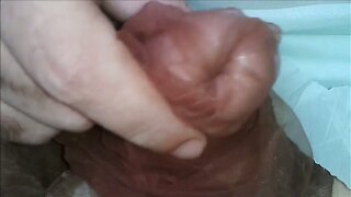 Cum with Nylon insert deep in my urethra