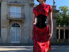 LadyPerse - Latex And Kimono In Public
