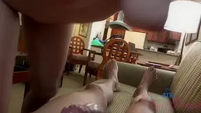 She Looks So Hot Cuddled Next To Your Cock Sucking It While Her Little Soft Soles Sway Back And Forth