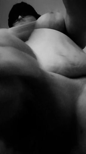 Princess Udders Jacks off in Your Face POV Black and White