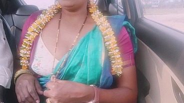 Car sex. Beautiful housewife cheating husband try to fucking husband's father. Telugu dirty talks.
