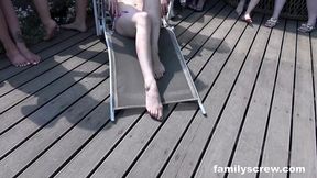 Spreading Legs for Fatherly Affection - Sucky Foursome with Cousin's Virgin Daughter