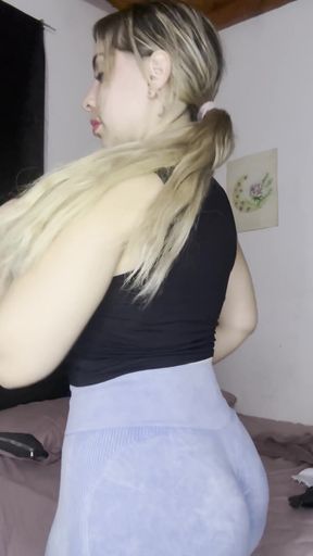 Argentinian babe shows off her curves and tan lines