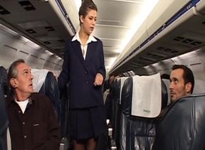 Naughty girl gets fucked in the plane
