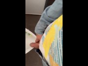 Fat soft cock piss at an public urinal