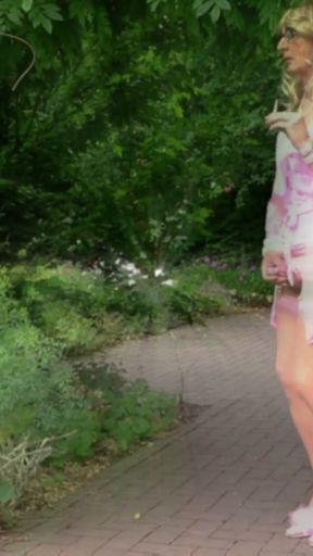 Wanking in Pink Fur Silk Satin   Clip 1