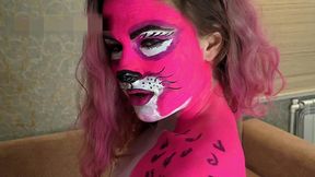 girl with bodypainting sensual sucking dick and fucking - cumshot