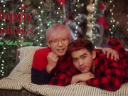Asian boyfriends flip fucking outdoors, a Christmas treat.