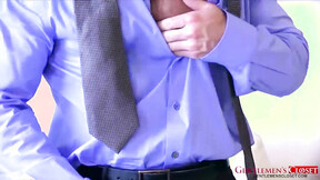 GentlemensCloset: Hunk Landon Conrad strokes his shaft while stripping off his cl