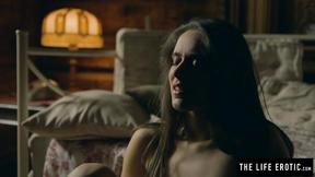 Frenzied stepmommy uses a vibrator & spit to cum hard in the bath