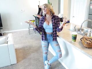 Breasty blond mother i'd like to fuck looks so screwing goos when this babe bows over to get banged from behind