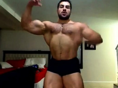 Str8 arab bodybuilder massive flexing
