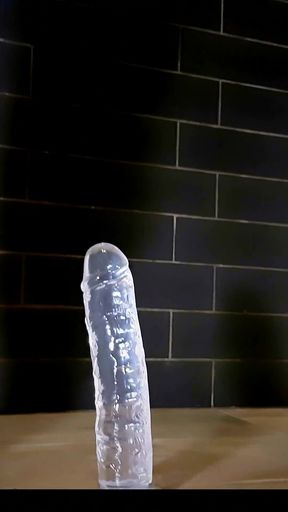 Crystal dildo in studio