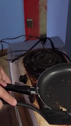 My Sex Slave Eats My Cum Fried with Butter