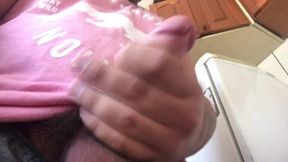 emptying the balls. cumshot in slow motion at the end.