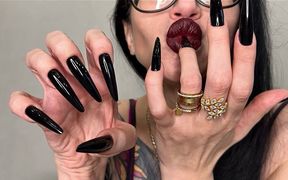 Black Long Nails, Sharp Claws, Long Fingers and Hands Worship