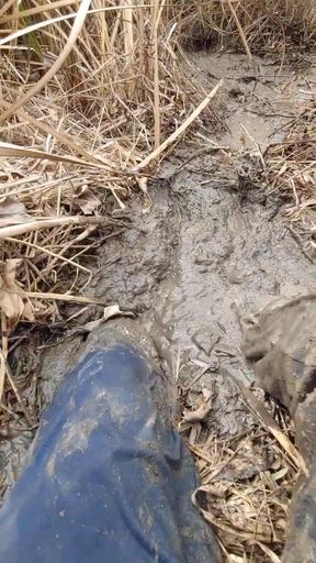 Bare feet playing in mud part 2 moments