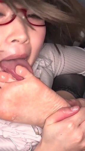 In a Closed Office, Stinky Pantyhose Foot Fetish Initiation - Koharu Lures Riri Momoka Into Exposing Her Sweaty Soles