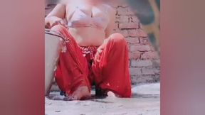 girl showering alone in her soft body and in the bathroom with her