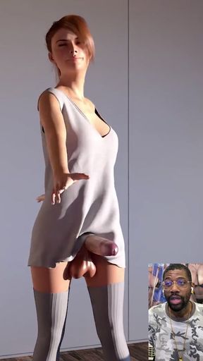 Cute Transgender Ginger Babe Wakes up with Her Cock Hard Ass Fuck