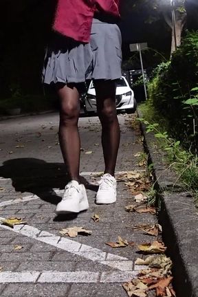 Fuck My Dildo on Parking Lot in Stockings