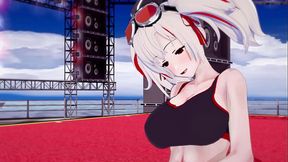 Prinz Adalbert from Azur Lane rides a dildo